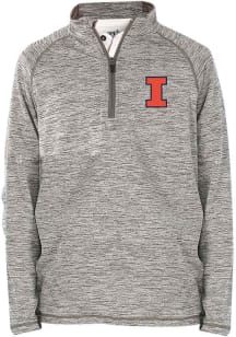 Youth Grey Illinois Fighting Illini Matthew Long Sleeve Quarter Zip