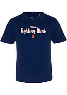 Illinois Fighting Illini Toddler Girls Navy Blue Toni Short Sleeve T-Shirt