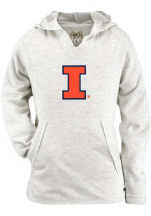 Girls White Illinois Fighting Illini Hadley Long Sleeve Hooded Sweatshirt