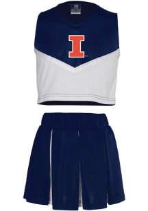 Girls Navy Blue Illinois Fighting Illini Primary Logo Cheer Set