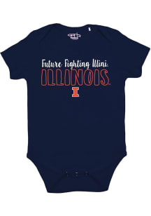 Baby Navy Blue Illinois Fighting Illini Otis Short Sleeve One Piece