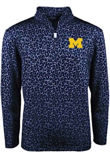 Youth Blue Michigan Wolverines Aire Long Sleeve Quarter Zip