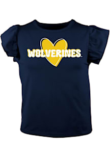 Michigan Wolverines Girls Blue Maeve Short Sleeve Fashion T-Shirt
