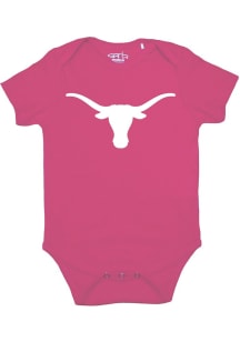 Texas Longhorns Baby Pink Otis Short Sleeve One Piece