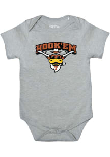 Texas Longhorns Baby Grey Otis Short Sleeve One Piece