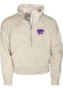 K-State Wildcats Girls White Dawn LS Tops Qtr Zip