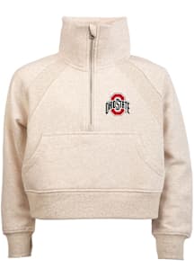 Ohio State Buckeyes Girls White Dawn LS Tops Qtr Zip