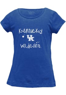 Kentucky Wildcats Girls Blue Script Short Sleeve Fashion T-Shirt