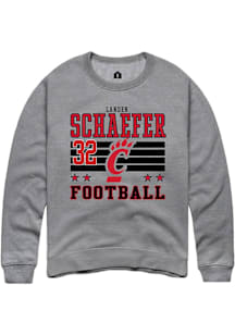 Landen Schaefer Cincinnati Bearcats Mens Grey Football NIL Striped Player Crew