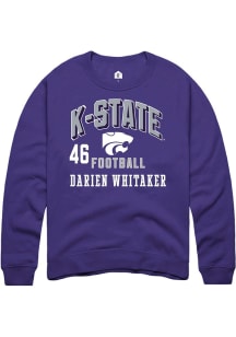 Darien Whitaker Rally Mens Purple K-State Wildcats NIL Arch Logo Player Crew