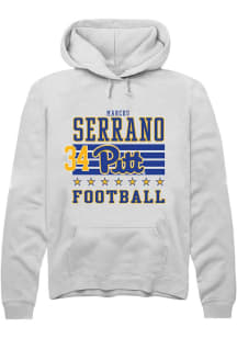 Marcus Serrano Rally Mens White Pitt Panthers NIL Striped Player Hood