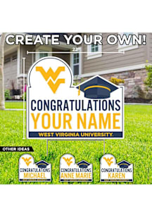 West Virginia Mountaineers Personalized Congratulations Grad Yard Sign - White