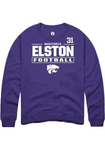 Monterrio Elston Rally Mens Purple K-State Wildcats NIL Stacked Box Player Crew