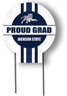 Jackson State Tigers KH Sports Fan 20x20 Circle Yard Sign with Stakes Proud Grad Yard Sign - White