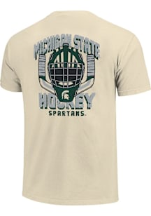 Michigan State Spartans White Goalie Mask and Cross Sticks Short Sleeve T Shirt
