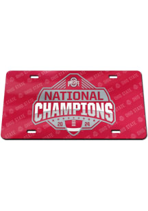 Ohio State Buckeyes Red  2024 Football National Champions Laser Cut License Plate