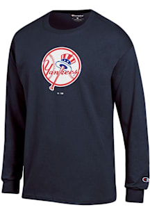 Champion New York Yankees Navy Blue Jersey Long Sleeve T Shirt