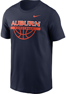 Nike Auburn Tigers Navy Blue Basketball Cotton Short Sleeve T Shirt