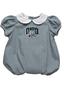 Vive La Fete Ohio Bobcats Baby Green Gingham Collar Short Sleeve One Piece