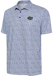 Antigua Florida Gators Mens Blue Field Ditsy Short Sleeve Polo