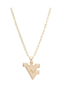 West Virginia Mountaineers Matte Logo Necklace