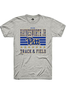 Mark  Jr Haynesworth Pitt Panthers Ash NIL Striped Short Sleeve Player T Shirt