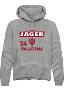 jaidyn jager Indiana Hoosiers Mens Grey NIL Striped Player Hood