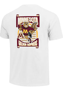 Minnesota Golden Gophers Gopher Playing Football Short Sleeve T Shirt - White