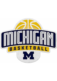 Navy Blue Michigan Wolverines Basketball Shape Cut Pennant