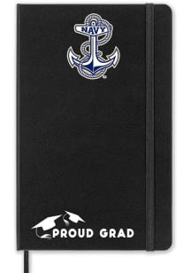 Navy Midshipmen Proud Grad team logo Notebook and Folder - Black