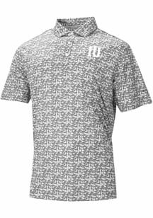 Mens Indiana Hoosiers Grey Columbia Heat Seal Catchy Swing Short Sleeve Polo Shirt