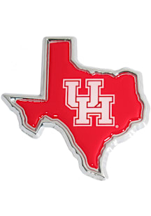 Houston Cougars State shape Color Car Emblem - Red