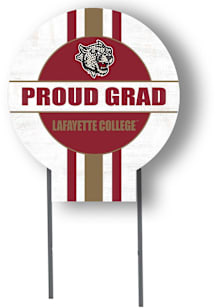 Lafayette College KH Sports Fan 20x20 Circle Yard Sign with Stakes Proud Grad Yard Sign - White