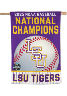 LSU Tigers 2025 NCAA Mens College World Series Champions 1 Sided Banner - Purple