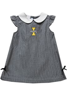 Vive La Fete Idaho Vandals Baby Girls Black Gingham Short Sleeve Dress