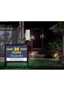 Navy Blue Michigan Wolverines Fans Live Here Yardsy Light Up Yard Sign