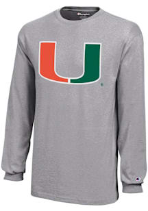 Champion Miami Hurricanes Youth Grey Core Long Sleeve T-Shirt