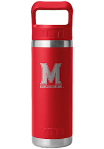 Maryland Terrapins 18oz Straw Chug YETI Stainless Steel Bottle - Red