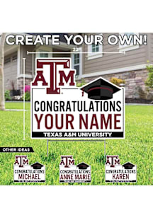 Texas A&M Aggies Personalized Congratulations Grad Yard Sign - White