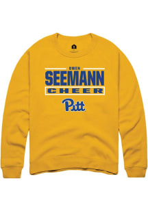 Owen Seemann Rally Mens Gold Pitt Panthers NIL Stacked Box Player Crew