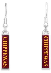 Central Michigan Chippewas Triple Charm Womens Earrings