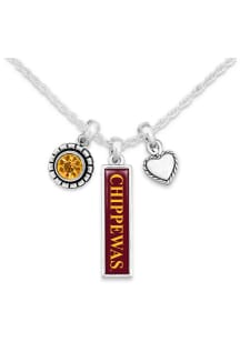 Central Michigan Chippewas Triple Charm Necklace