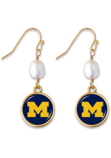 Diana Michigan Wolverines Womens Earrings - Blue