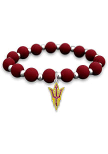 Arizona State Sun Devils Zoey Silicone Bead Womens Bracelet