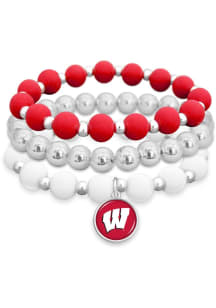 Amanda Stacked Wisconsin Badgers Womens Bracelet - Cardinal