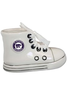 White K-State Wildcats Ceramic Shoe Piggy Bank