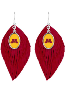 Boho Minnesota Golden Gophers Womens Earrings - Maroon