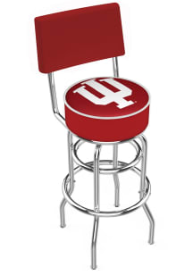 Black Indiana Hoosiers Double-Ring Swivel with Back Pub Stool