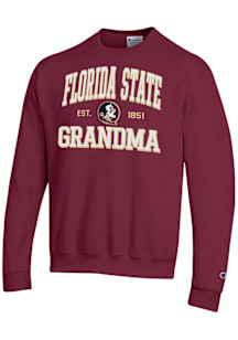 Champion Florida State Seminoles Mens Red Est. Date Grandma Powerblend Long Sleeve Crew Sweatshirt
