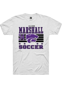 Allison Marshall Rally Mens White K-State Wildcats NIL Striped Player T Shirt